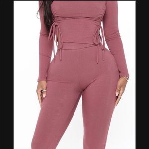 Fashion Nova Clear Your Schedule Ruched Pant Set